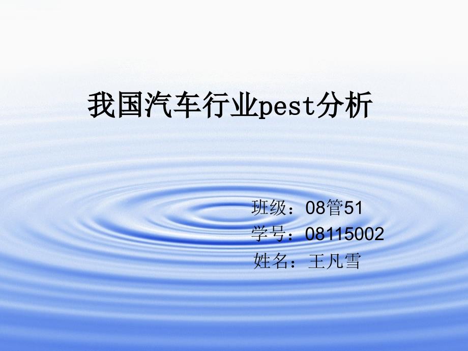 我国汽车行业pest分析cxsp_第1页