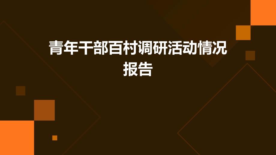青年干部百村调研活动情况报告PPT_第1页