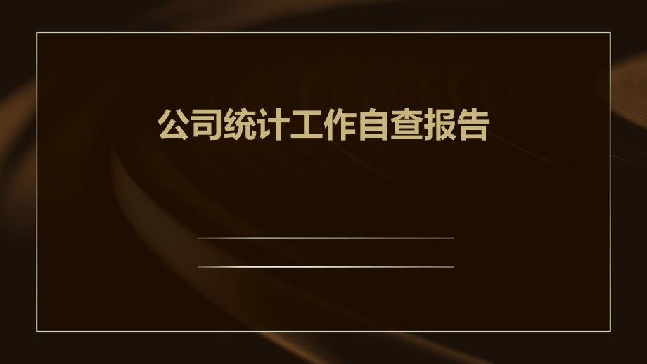 公司统计工作自查报告PPT_第1页