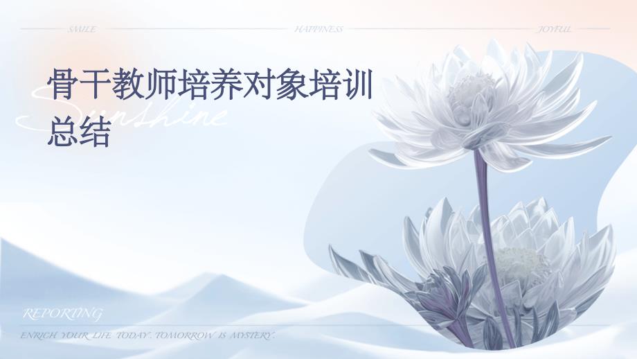 骨干教师培养对象培训总结PPT_第1页