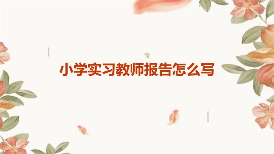 小学实习教师报告怎么写PPT_第1页