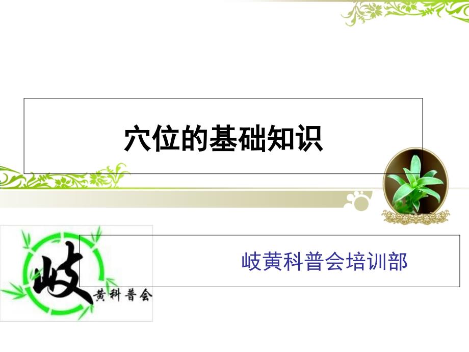 穴位的基础知识课件_第1页