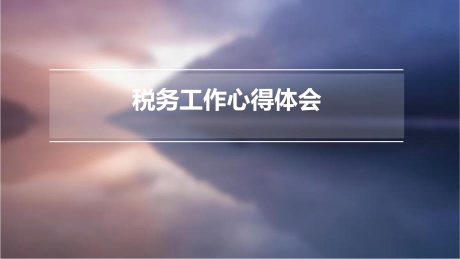 税务工作心得体会PPT_第1页