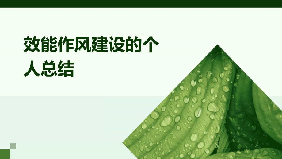效能作风建设的个人总结PPT_第1页