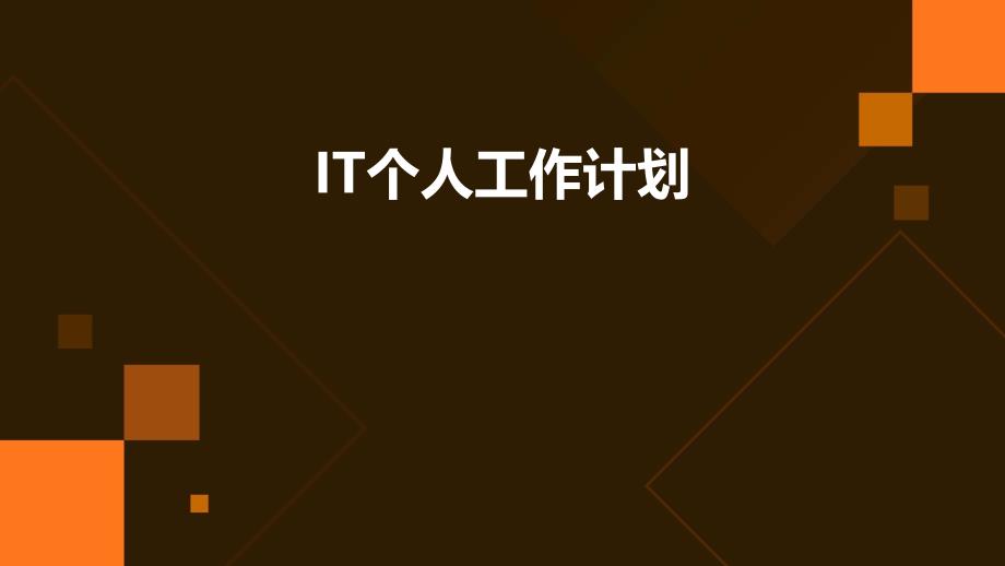 IT个人工作计划PPT演稿_第1页