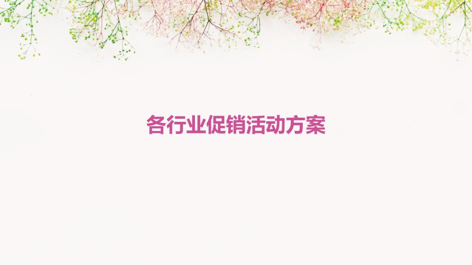 各行业促销活动方案PPT演稿_第1页