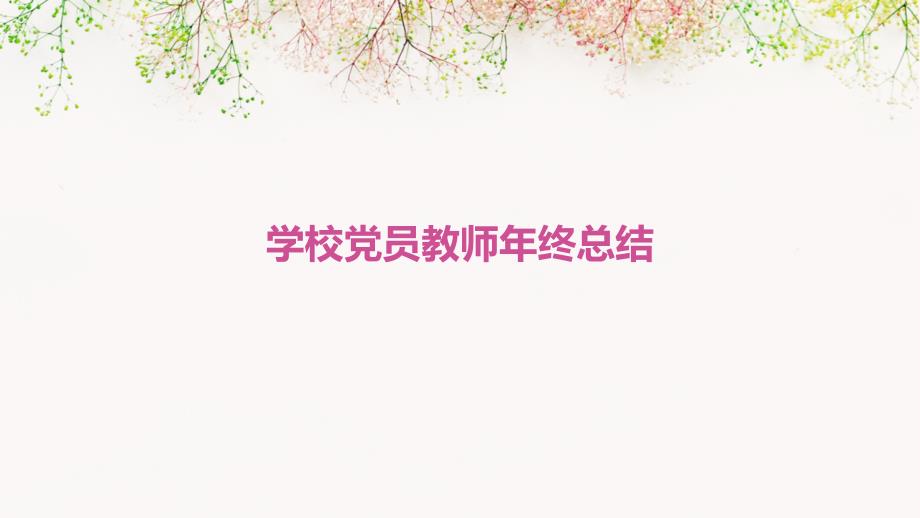学校党员教师年终总结PPT演稿_第1页