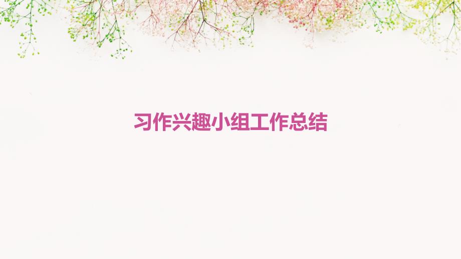 习作兴趣小组工作总结PPT演稿_第1页