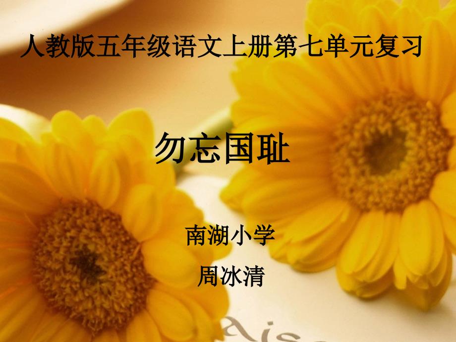 人教版五年级语文上册第七单元复习课件_第1页