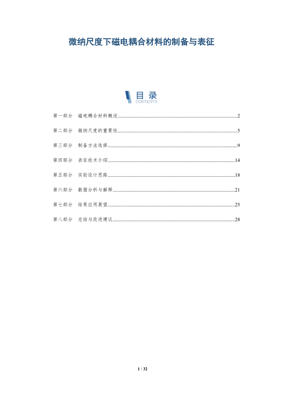 微纳尺度下磁电耦合材料的制备与表征-全面剖析_第1页