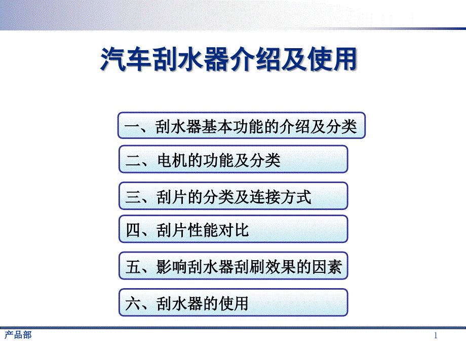 汽车刮水器介绍及使用剖析课件_第1页