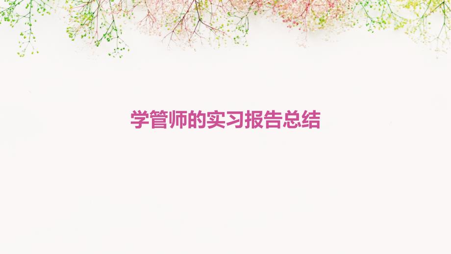 学管师的实习报告总结PPT演稿_第1页