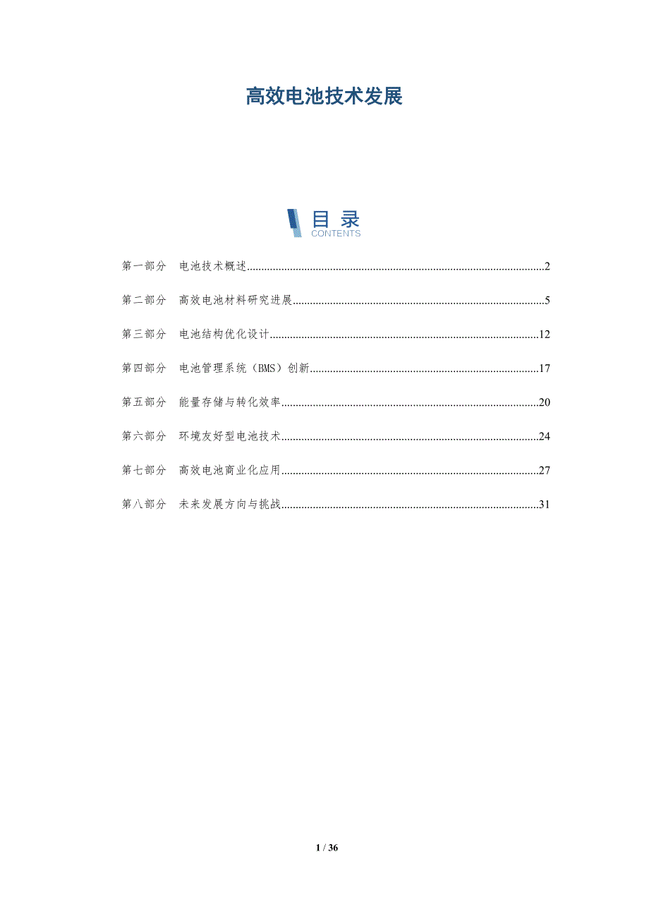 高效电池技术发展-深度研究_第1页