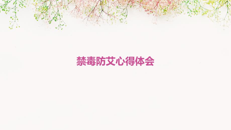 禁毒防艾心得体会PPT演稿_第1页