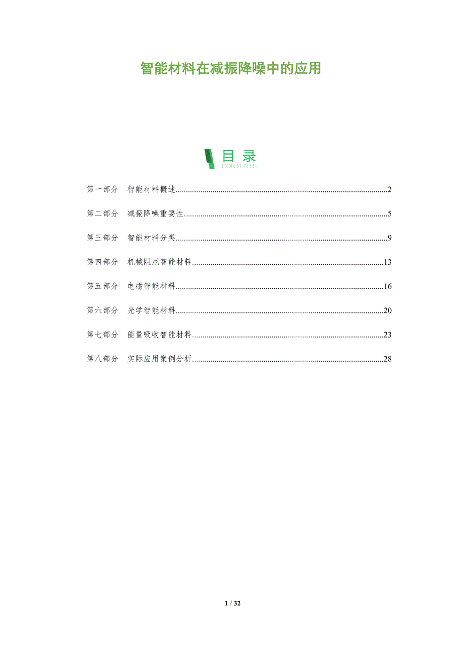 智能材料在减振降噪中的应用-全面剖析_第1页