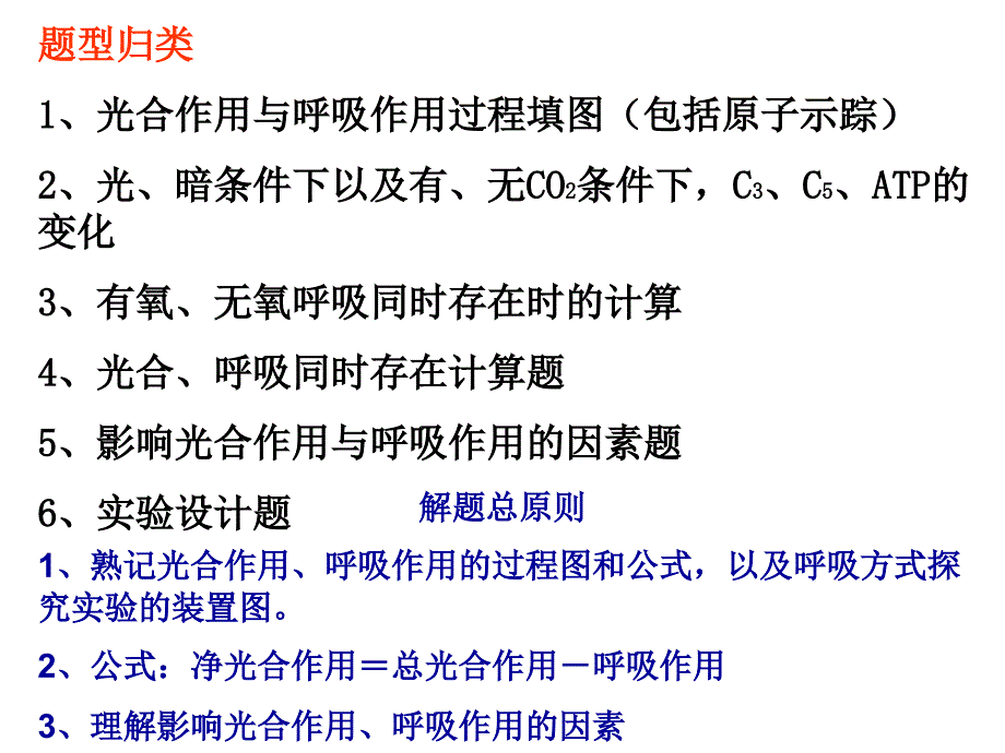 光合作用与呼吸作用经典题型复习_第1页