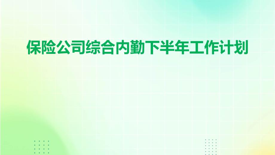 保险公司综合内勤下半年工作计划_第1页