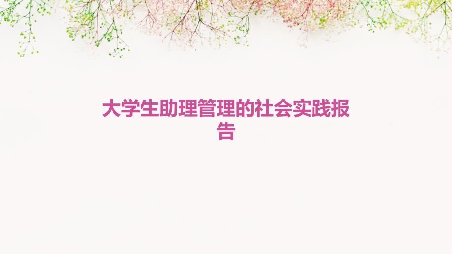 大学生助理管理的社会实践报告_第1页