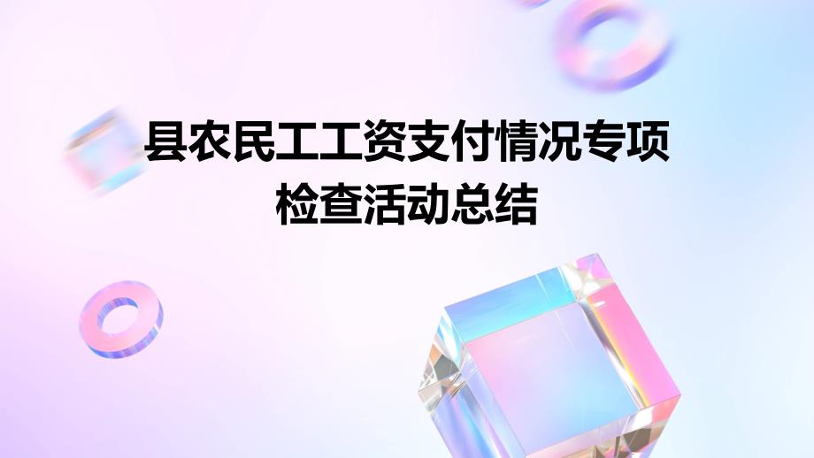 县农民工工资支付情况专项检查活动总结ppt_第1页