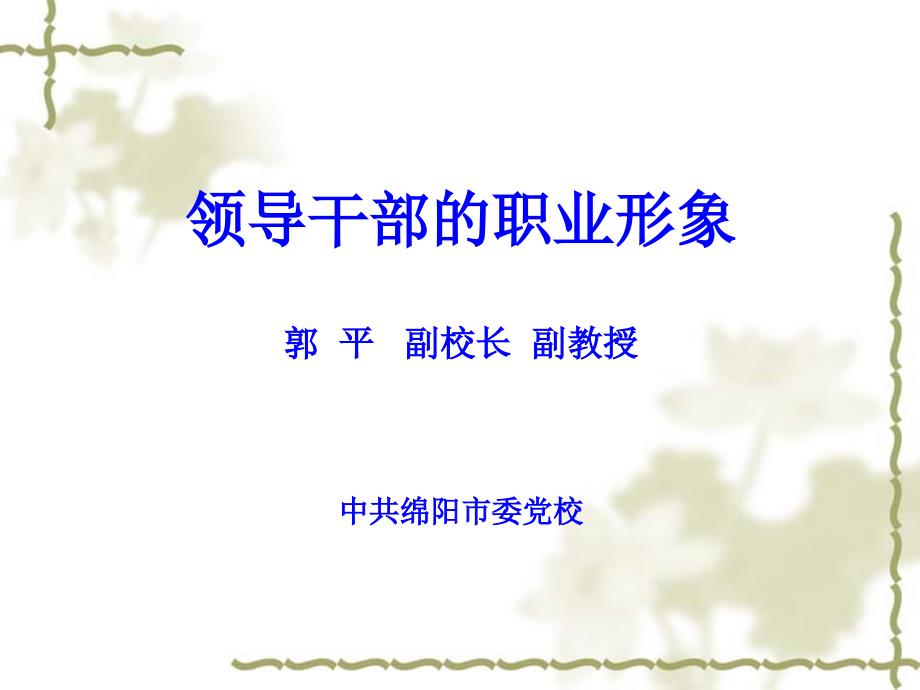 领导干部的职业形象_第1页