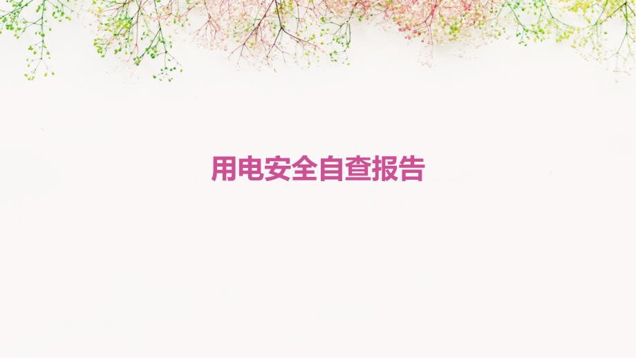 用电安全自查报告ppt_第1页