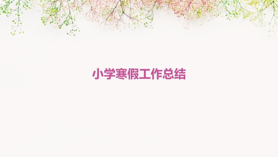 小学寒假工作总结ppt_第1页
