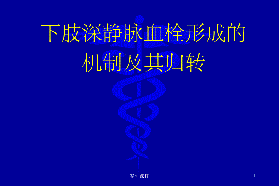 下肢深静脉血栓形成的机制及其归转课件_第1页