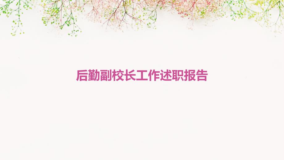 后勤副校长工作述职报告ppt_第1页