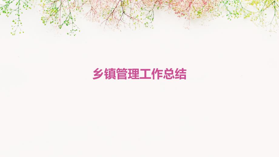 乡镇管理工作总结ppt_第1页