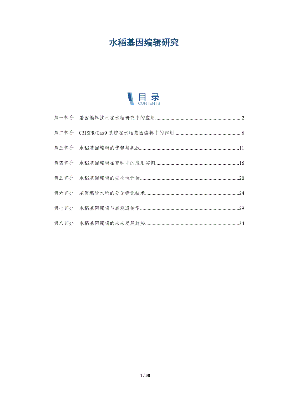 水稻基因编辑研究-详解洞察_第1页