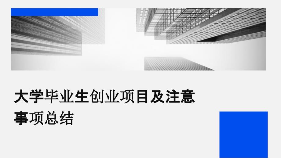 大学毕业生创业项目及注意事项总结PPT_第1页