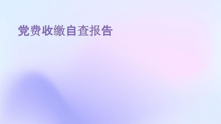 党费收缴自查报告PPT_第1页