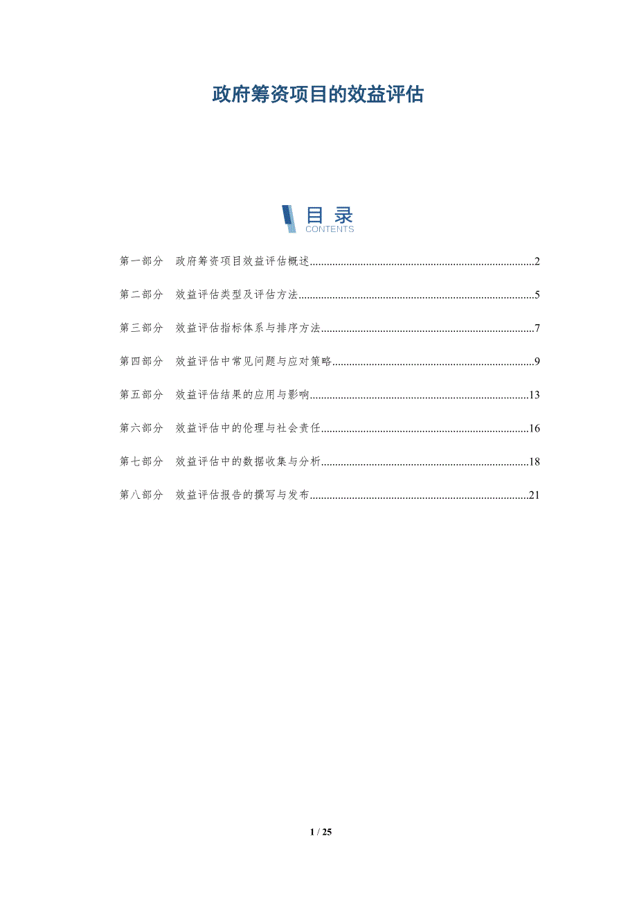 政府筹资项目的效益评估-深度研究_第1页
