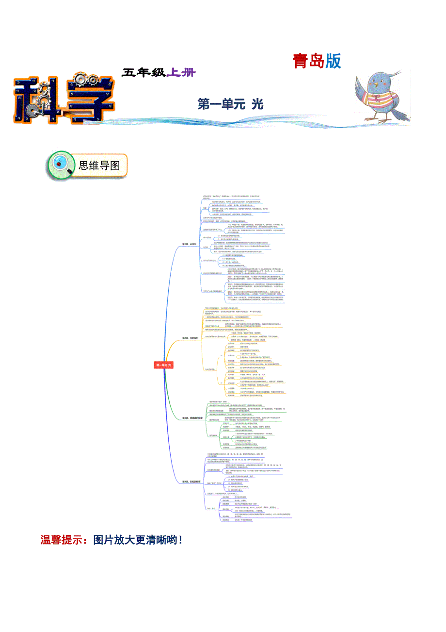 第一单元 光-2023-2024学年五年级科学上册期中专项复习（青岛版）_第1页