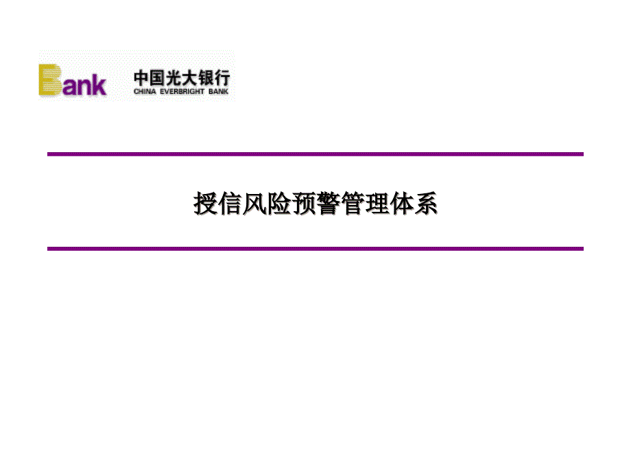 光大银行授信风险预警管理体系41378_第1页