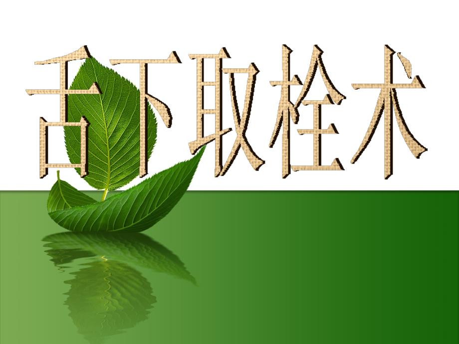 舌下取栓罗子鸣针刀取栓教学_第1页