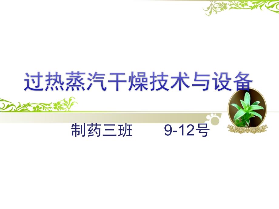 过热蒸汽干燥技术与设备0_第1页