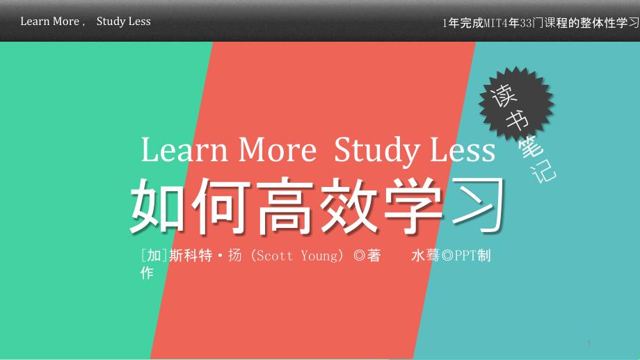 《如何高效学习》模板PPT课件_第1页