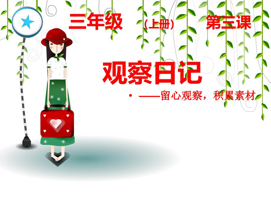 小学三年级上册作文ppt课件-第三观察日记_第1页