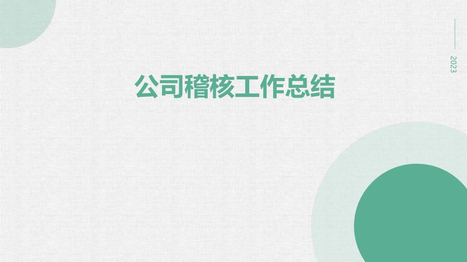 公司稽核工作总结PPT演示稿_第1页