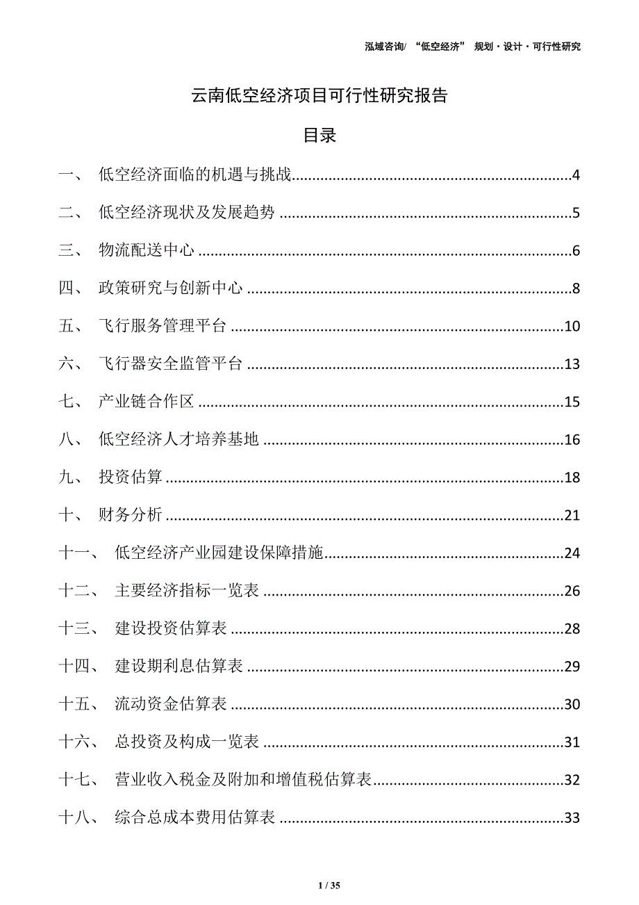 云南低空经济项目可行性研究报告（范文参考）_第1页