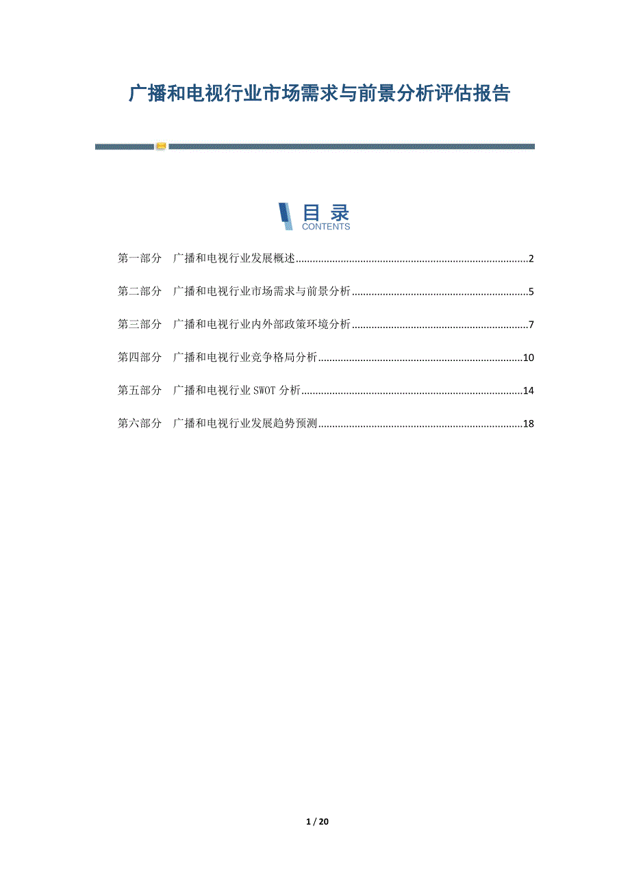 广播和电视行业市场需求与前景分析评估报告-第1篇_第1页