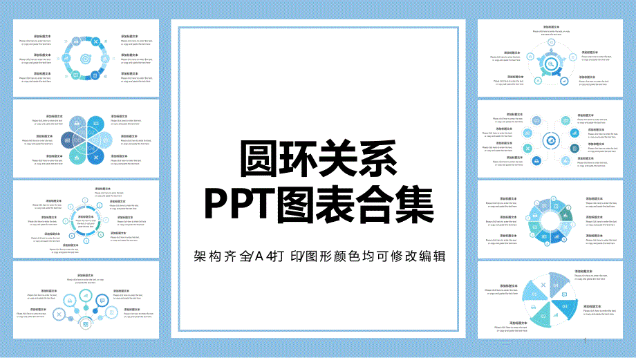 通用图表圆环形循环关系图PPT图表(完整版)课件_第1页