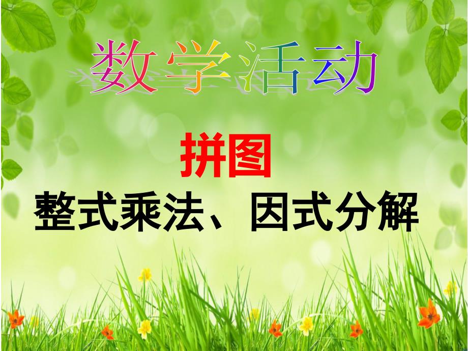 数学活动拼图与分解因式_第1页