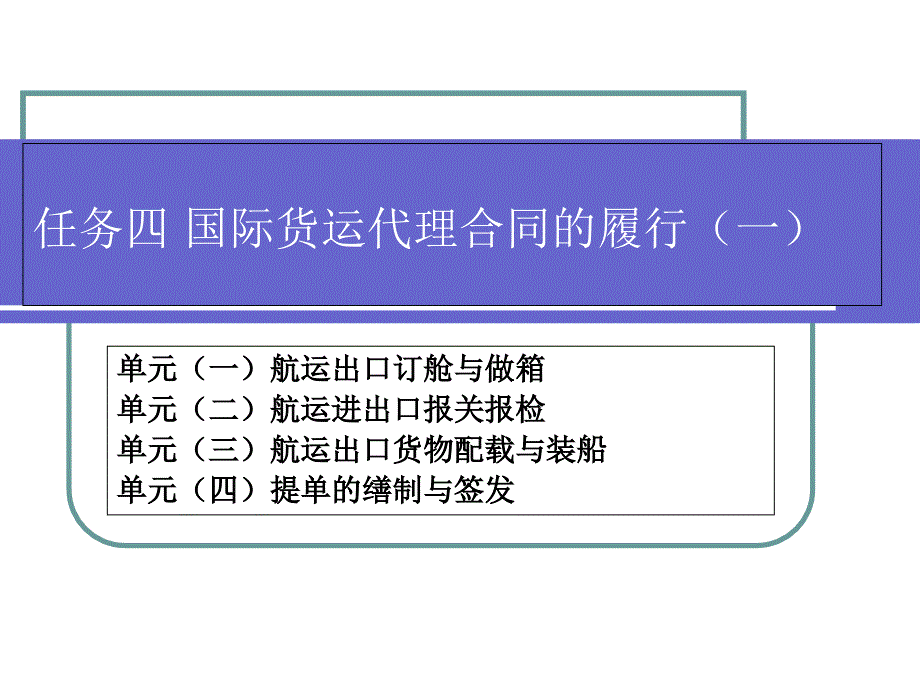 任务四 国际货运代理合同的履行_第1页
