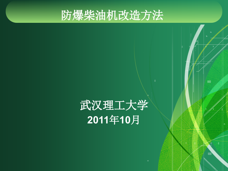 防爆柴油机改造方-武汉理工课件_第1页
