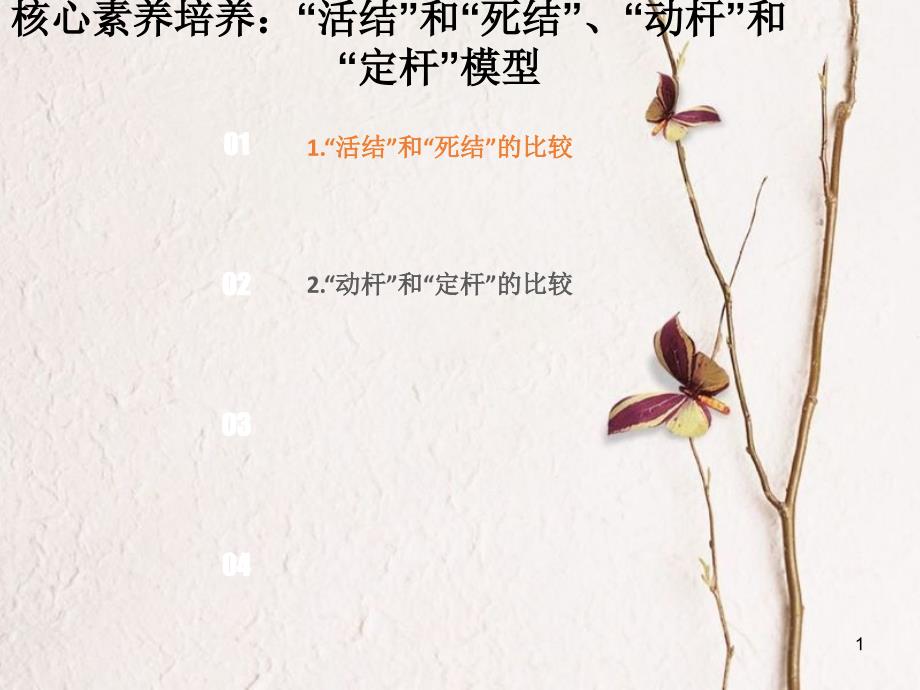 2019版高考物理总复习 第二章 相互作用 2-2-3 核心素养培养“活结”和“死结”、“动杆”和“定杆”模型课件_第1页