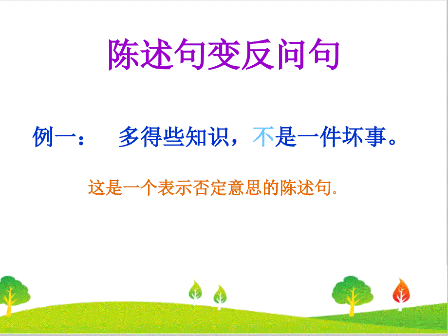 人教版(部编版)小学语文六年级上册《陈述句与反问句的转换》教学ppt课件_第1页