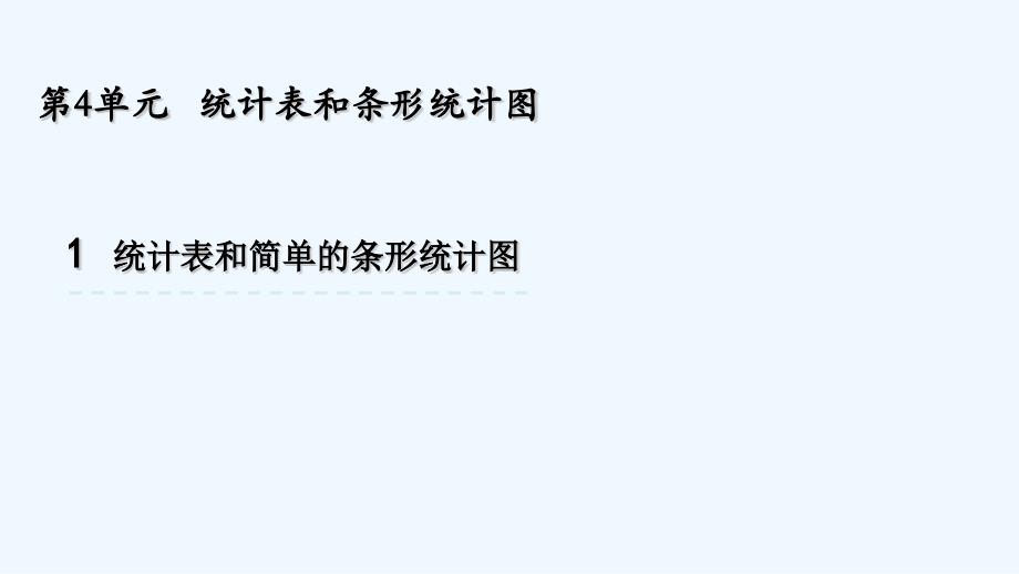 阿城区某小学四年级数学上册第四单元统计表和条形统计图一1统计表和简单的条形统计图课件苏教版_第1页