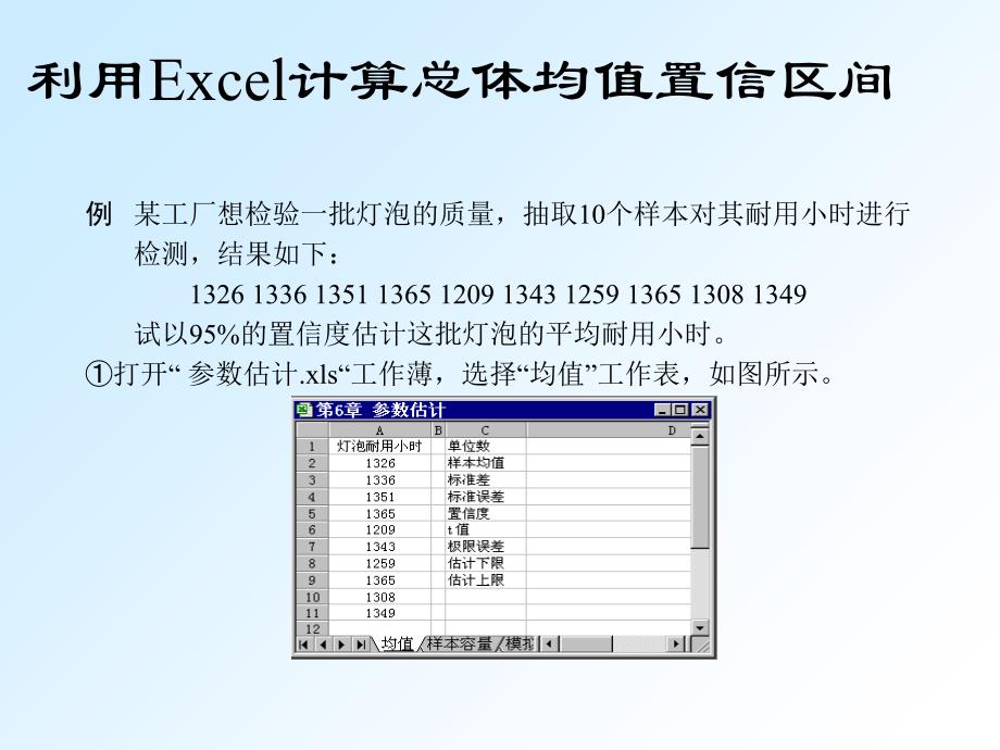 利用EXCEL进行区间估计_第1页